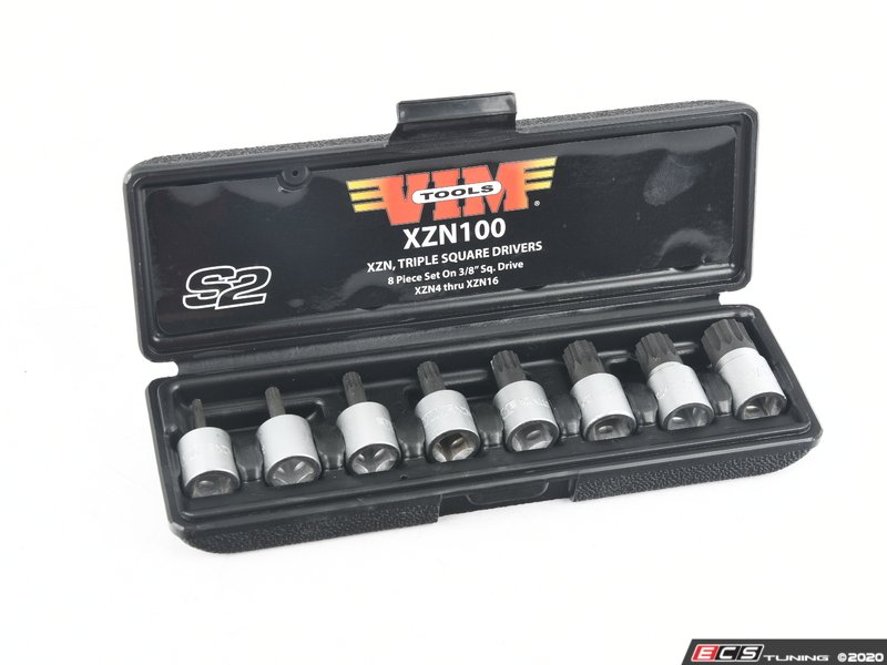 VIM Tools VIMXZN100 8 Pc. 3/8" Drive Stubby Triple Square Socket Set