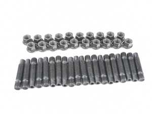 ES#3552552 - LS064545R14 - Competition Wheel Stud Conversion Kit - Steel Ball Seat Nuts - 45mm Front / 45mm Rear - Set of 20 Black Zinc coated studs and steel R14 ball seat lug nuts - Rennline - Porsche
