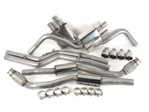ES#2827450 - SSXAU331 - Cat-Back Exhaust System - Non-Resonated - 2.76" stainless steel with quad 100mm GT100 Polished tips - Milltek Sport - Audi