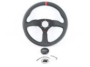 ES#3604428 - 130rmlcr - 130R Motorsport Competition Series Steering Wheel - Genuine Leather W/ Red Centerline & Tricolor Stitching - Upgrade your interior styling with a universal, performance styled steering wheel from Renown! Features a 350mm diameter and 50mm depth. - Renown - Audi BMW Volkswagen Mercedes Benz MINI Porsche