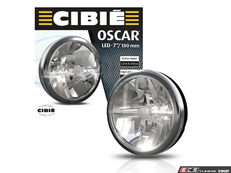 Cibie 45305 Oscar Black/Chrome 7 12V/24V LED Auxiliary Driving Light, Pack of 1