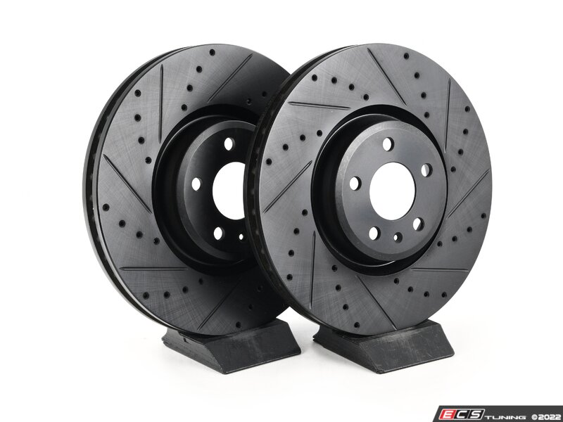 ECS - 4M0615301AN-XS - Front V5 Drilled & Slotted Brake Rotors - Set ...