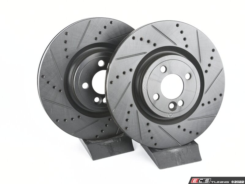 ECS - 34116858071-XS - Front V5 Drilled & Slotted Brake Rotors - JCW ...