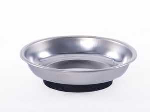 ES#1899375 - PM-110 - Round Magnetic Parts Tray, 4 3/8" Diameter - Polished stainless steel construction - rubber coated magnetic base - Schwaben - Audi BMW Volkswagen Mercedes Benz MINI Porsche