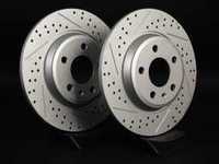 ES#2189935 - 8K0601BXSGMTLRA - Rear Cross Drilled & Slotted Brake Rotors - Pair (300x12) - Featuring GEOMET protective coating. - ECS - Audi