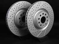 ES#2189765 - 1K0615301MKT4 - Front Cross Drilled & Slotted Brake Rotors - Pair (345x30) - Featuring GEOMET protective coating. - ECS - Audi Volkswagen