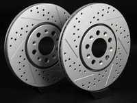 ES#2189948 - 3A0615301AKT5 - Front Cross Drilled & Slotted Brake Rotors - Pair (288x25) - Featuring GEOMET protective coating - ECS - Volkswagen
