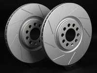 ES#2189955 - 8L0698301AKT6 - Front Slotted Brake Rotors - Pair (312x25) - Featuring GEOMET protective coating. - ECS - Audi Volkswagen