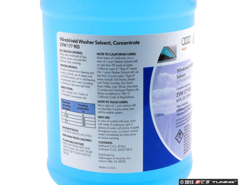 Genuine Volkswagen Audi ZVW177903 Windshield Washer Solvent Concentrate 64oz (NO LONGER