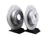 ES#2561823 - 2104231012 - Rear Brake Rotors - Pair - Cross Drilled Rotors - 290mm Diameter - Zimmermann - Mercedes Benz