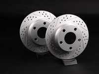 ES#2538841 - 4B0601BXSGMTKT - Rear Cross Drilled & Slotted Brake Rotors - Pair (255x10) 1.50