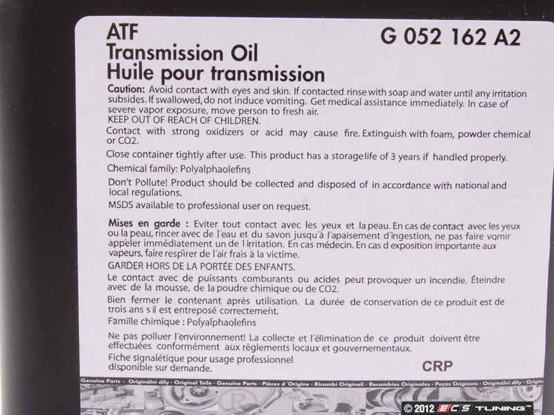 Genuine Volkswagen Audi - G052162A2 - Automatic Transmission Fluid - 1 ...