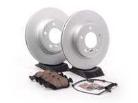 ES#514101 - E463411-5 - Front Brake Service Kit - Featuring Meyle coated rotors and Brembo pads - Assembled By ECS - BMW