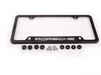 ES#1518759 - PNA70200500 - Porsche Logo License Plate Frame - Matte black finish - Genuine Porsche - Porsche