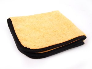 ES#2619195 - MIC50201 - Elite Microfiber Towel - Gold With Black Edges - (16" X 16") - 3 Pack - Two unique sides: one for buffing away polishes and waxes, one for quick detailing and drying. - Chemical Guys - Audi BMW Volkswagen Mercedes Benz MINI Porsche