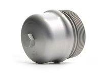 ES#2804267 - 002066ECS01-02 - Billet Aluminum Oil Filter Cap - Silver - Aluminum replacement for plastic OE housing - ECS - Porsche