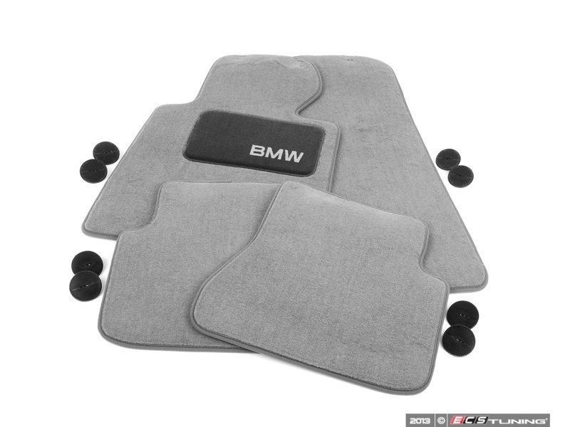 Genuine BMW 82110021271 Carpeted Floor Mat Set Grey (82110021271)