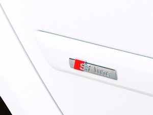 ES#2530371 - 8N0853601A - 'S-Line' Emblem - Chrome/Red - Priced Each - Stick-on emblem that can be placed on most flat surfaces - Genuine Volkswagen Audi - Audi