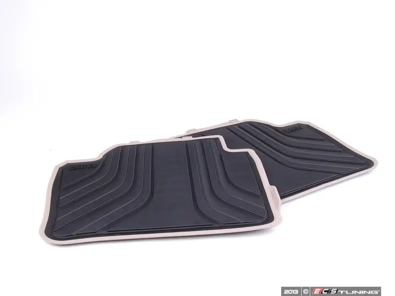 For BMW F30 320i 328d Sedan Set of 2 Rear Black All Weather Floor Mats Genuine