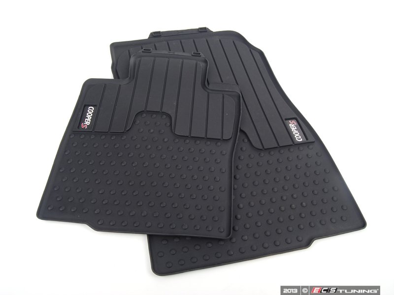 genuine mini 51472181811 cooper quot s quot logo front rubber factory floor mats set priced as set genuine mini 51472181811 cooper quot s quot logo front rubber factory floor mats set priced as set