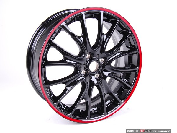R113 JCW LM Rad Cross Spoke Wheel 18" (4x100) Black With Red Stripe - ...