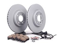 ES#2597816 - 34116768933KT13 - Front Brake Service Kit - Featuring Zimmerman rotors and Akebono pads - Assembled By ECS - MINI