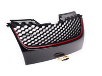 ES#1928348 - 21-9549RA - Badgeless Grille - Black With Red Strip - With Notch Filler - Add a sleek custom touch to your MK5 - ECS - Volkswagen
