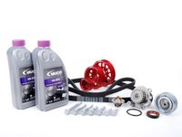 ES#8474 - 06A198506 - ECS Ultimate Plus Timing Belt Kit With Red Underdrive Pulley Set - Now with engine seals, motor mount bolts, and coolant. - Assembled By ECS - Volkswagen