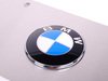ES#196144 - 82121470312 - "BMW" Vanity Plate - Satin Silver Aluminum - Satin silver aluminum plate with BMW roundel emblem - Genuine BMW - BMW