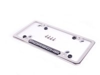 ES#1518763 - PNA70200900 - Porsche Logo License Plate Frame - Polished aluminum finish - Genuine Porsche - Porsche