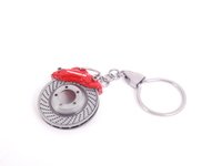ES#2712795 - WAP0503020E - Brake System Motif Keyring - Porsche's famous red caliper on a cross drilled and vented rotor - Genuine Porsche - Porsche