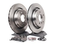 ES#2986783 - 34351181344KT2 - Rear Brake Service Kit - Featuring Brembo rotors and low-dust Akebono Euro Ceramic pads - Assembled By ECS - BMW