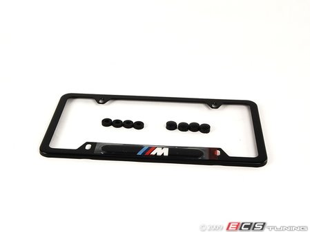 ES#196057 - 82120010404 - "///M" License Plate Frame - Black - Black stainless finish with the ///M logo - Genuine BMW - BMW