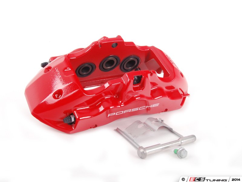 Genuine Porsche - 95535142261 - Front Brake Caliper - Red