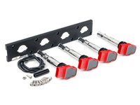 ES#2713417 - 002598ECS01AKT - 2.0T Coil Pack Conversion Kit - Stage 1 - Includes wrinkle black conversion plate -w- red 2.0T coils - Assembled By ECS - Audi Volkswagen