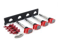 ES#2713393 - 002598ECS03KT - 2.0T Coil Pack Conversion Kit - Stage 2 - Includes wrinkle black conversion plate -w- red 2.0T coils and red hold down kit - ECS - Audi Volkswagen