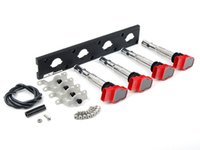 ES#2713421 - 002598ECS04AKT - 2.0T Coil Pack Conversion Kit - Stage 2 - Includes wrinkle black conversion plate -w- red 2.0T coils and silver hold down kit - Assembled By ECS - Audi Volkswagen