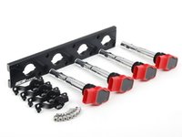 ES#2713398 - 002598ECS10KT - 2.0T Coil Pack Conversion Kit - Stage 2 - Includes anodized black conversion plate -w- red 2.0T coils and black hold down kit - ECS - Audi Volkswagen