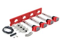 ES#2713441 - 002598ECS20AKT - 2.0T Coil Pack Conversion Kit - Stage 2 - Includes wrinkle red conversion plate -w- red 2.0T coils and silver hold down kit - Assembled By ECS - Audi Volkswagen