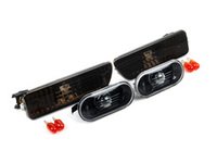 ES#5455 - ECSSMKsmooth - Smooth Style Side Marker Set - Smoke - Bumper and fender mounted smoked side markers with amber bulbs - ECS - Volkswagen