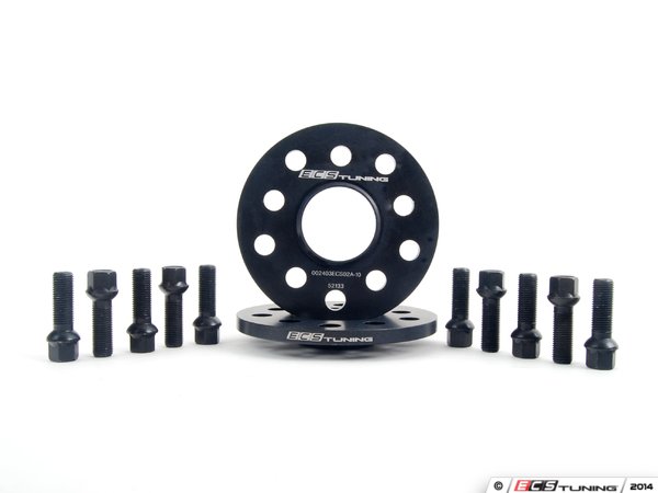 ECS Wheel Spacer & Bolt Kit - 10mm With Black Ball Seat Bolts