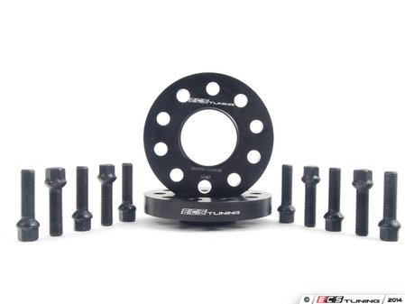ES#2748291 - 6-ECS-024 - Wheel Spacer & Bolt Kit - 20mm With Black Ball Seat Bolts - Add some style to your Audi with these wheel spacers - ECS - Audi