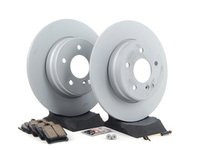 ES#2762372 - 210423101264KT2 - Rear Brake Service Kit - Sport - Featuring ATE Rotors And Akebono-Euro Ceramic Pads - Assembled By ECS - Mercedes Benz