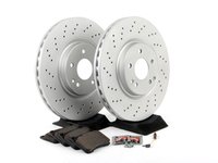 ES#2762642 - 2034211312KT3 - Front Brake Service Kit - Sport - Featuring Meyle rotors and OP Parts pads - Assembled By ECS - Mercedes Benz