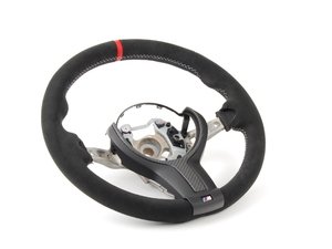 ES#2711732 - 32302230188 - M Performance Steering Wheel - Alcantara-wrapped and featuring carbon trim and red center line - Genuine BMW M Performance - BMW