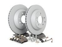 ES#2602269 - 95535240131RPKT - Performance Rear Brake Service Kit - Featuring Zimmerman Z-Coated rotors and Hawk HPS brake pads - Assembled By ECS - Porsche
