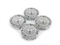 ES#2749197 - 66470201KT - Center Cap - Set Of Four - Clip-In Center Cap With Classic Star & Laurel Design In Black - Genuine Mercedes Benz - Mercedes Benz
