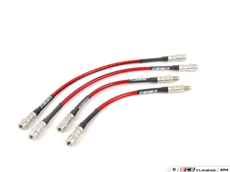 ECS D2A8SSBLKKT Front & Rear ExactFit Stainless Steel Brake Lines Kit