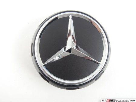 Genuine Mercedes Raised Chrome & Black Wheel Center Cap Set of 4 00040009009283 