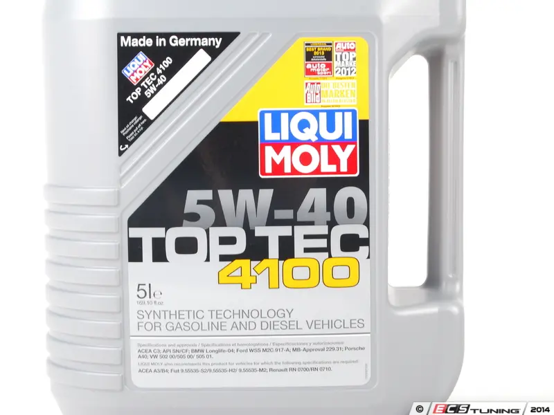 Om indstilling uklar flyde Liqui-Moly - 2330 - Top Tec 4100 (5w-40) - 5 Liter